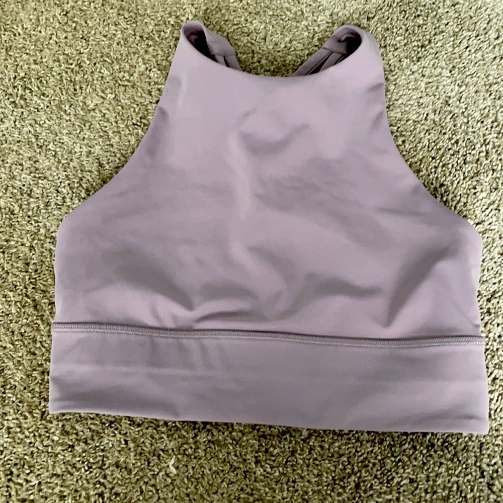 Lululemon Energy Bra High-Neck Longline in violet verbena
